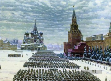Militärparade auf rotem Platz 7 November 1941 1941 Konstantin Yuon Russisch Ölgemälde